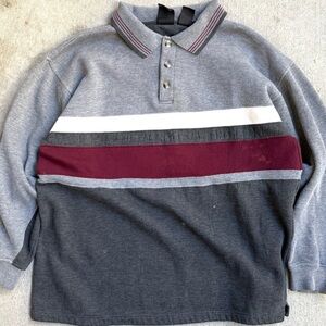 Vintage Olympics Men’s Grey Collared Preppy Sweater XL 26x28
